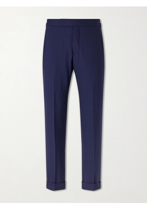 Polo Ralph Lauren - Straight-Leg Pinstriped Wool-Blend Suit Trousers - Men - Blue - UK/US 30