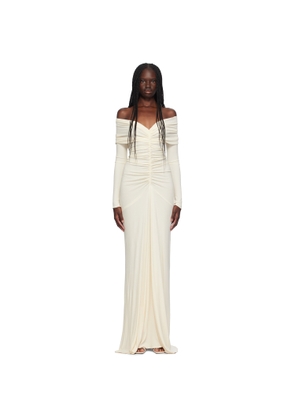 Atlein SSENSE Exclusive Off-White Ruched Maxi Dress