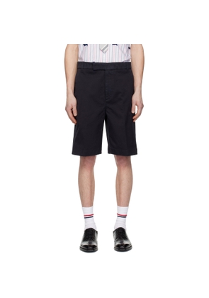 Thom Browne Navy Cotton Twill Utility Chino Shorts