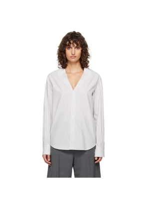 MM6 Maison Margiela Off-White & Gray Striped Shirt