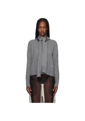 Commission Gray Scarf Neck Sweater