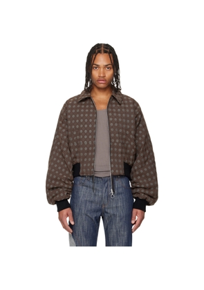 Edward Cuming Brown Bottom-Heavy Bomber Jacket