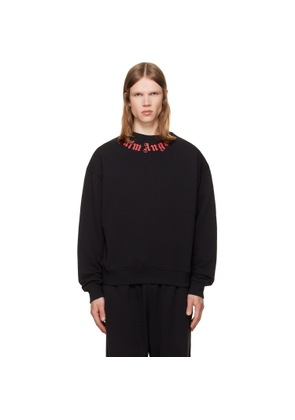 Palm Angels Black Neck Logo Sweatshirt