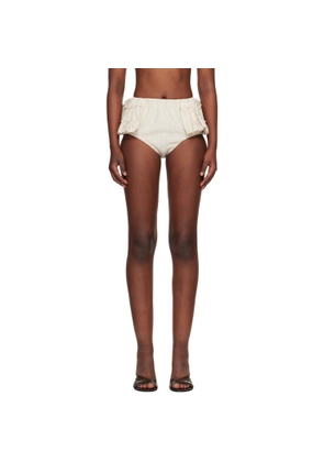 Dries Van Noten Beige Ruffled Briefs