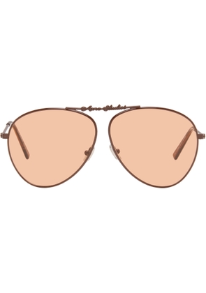 Acne Studios Brown Metal Aviator Sunglasses