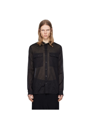 Rick Owens Black Hollywood Cotton Voile Shirt