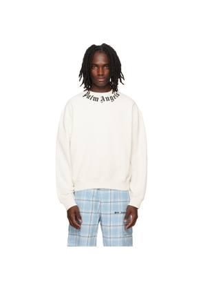 Palm Angels Off-White Neck Logo Sweatshirt
