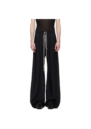 Rick Owens Black Hollywood Drawstring Cropped Trousers