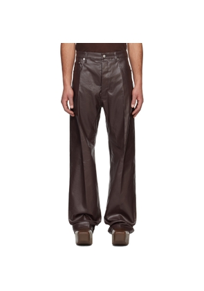 Rick Owens Brown Hollywood Coated Geth Jeans