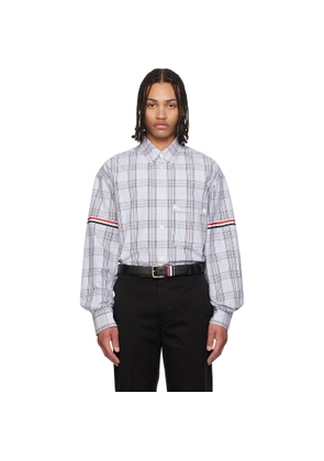 Thom Browne Gray Oversized Double Needle RWB GG Armband Shirt