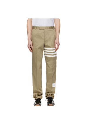 Thom Browne Beige Cotton Twill 4-Bar Unconstructed Chino Trousers