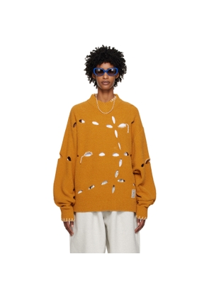 ADER error Yellow Perforated Sweater