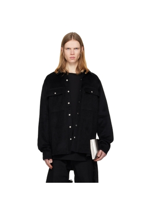 DET BLEV SENT Black Alpaca Wool Shirt