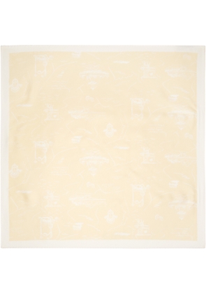 Maison Kitsuné Yellow Parisian Map Silk Scarf