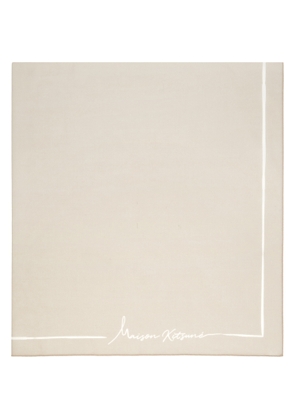 Maison Kitsuné Beige Poetic Script Scarf