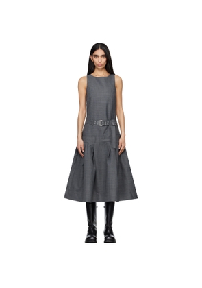 GANNI Gray Wool Midi Dress