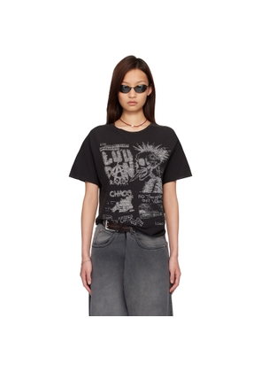 LU'U DAN Black Thrash T-shirt