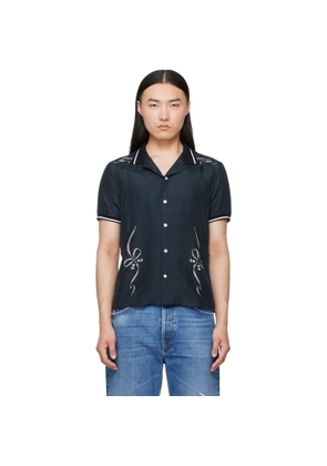 Acne Studios Navy Embroidered Button-Up Shirt