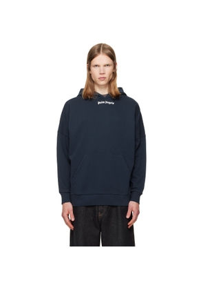 Palm Angels Navy Classic Logo Over Hoodie
