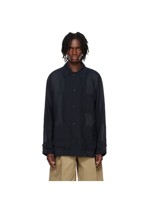 System Navy Sheer Chore Overshirt