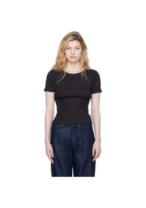 rag & bone Black 'The Essential Ribbed' T-shirt