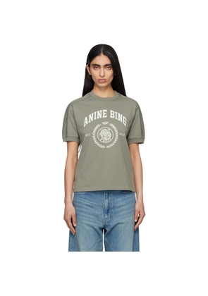 ANINE BING Khaki Jaylin Collegiate T-shirt