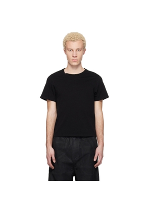 DET BLEV SENT Black Cropped T-shirt
