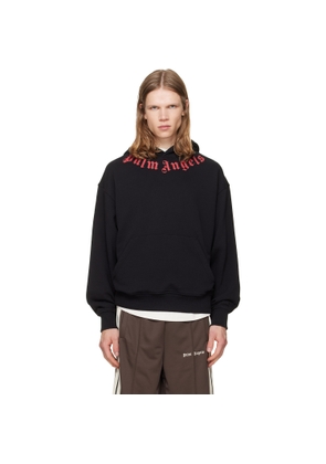 Palm Angels Black Neck Logo Hoodie