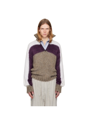 Magliano Gray & Purple Sestola Knit Sweater