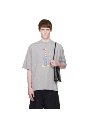 Marni Gray Cotton 'Marni Animal Alphabet I Print' T-shirt