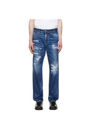 Dsquared2 Blue Medium Ripped Wash 642 Jeans
