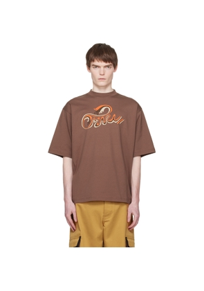 Marni Brown Cotton 'Marni Wave Print' T-shirt