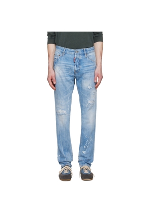 Dsquared2 Blue Light Wash Teddy Jeans