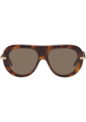 LOEWE Brown Slim Aviator Sunglasses