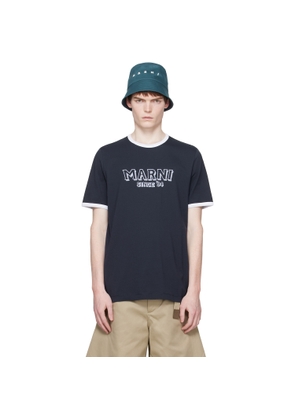 Marni Navy Cotton Contrast Trims T-shirt