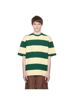 Marni Green & Yellow Maxi-Stripe Cotton T-shirt