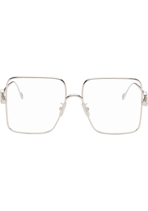 LOEWE Silver Oversize Square Retro Titanium Glasses