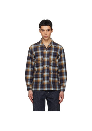South2 West8 Navy & Brown 6 Pocket Shirt