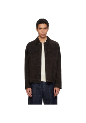 BOSS Brown Regular Fit Nappalan Suede Jacket