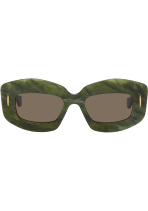 LOEWE Green Chunky Anagram Sunglasses