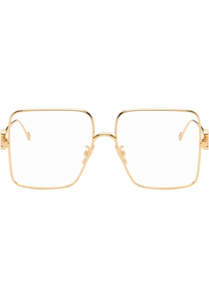 LOEWE Gold Oversize Square Retro Titanium Glasses