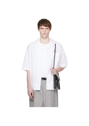 Marni White Peeping Marni Logo Bowling Shirt