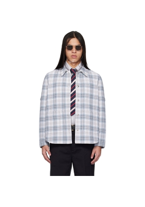 Thom Browne Gray Windowpane Plaid Armband Utility Jacket