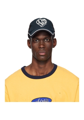 Andersson Bell Navy Essential Heart Logo Embroidered Layered Cap