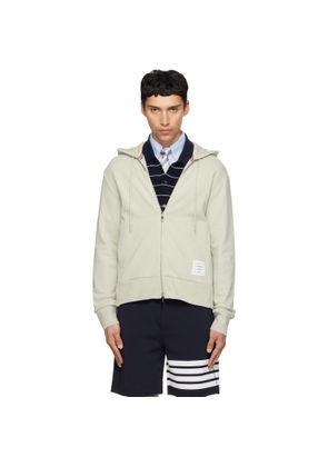 Thom Browne Beige Loopback Jersey 4-Bar Zip Up Hoodie