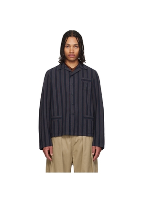 Maison Margiela Gray Cotton Striped Overshirt