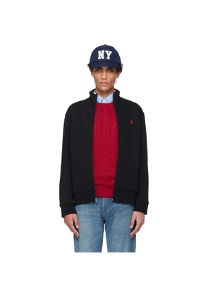 Polo Ralph Lauren Black Double Knit Long Sleeve Track Jacket
