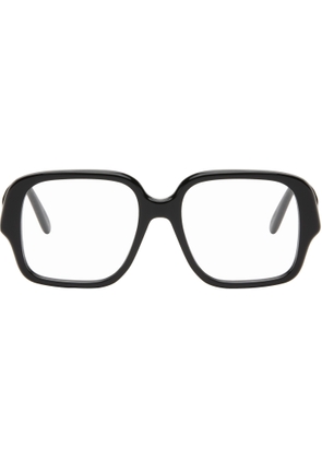 LOEWE Black Large Square Text Logo Glasses