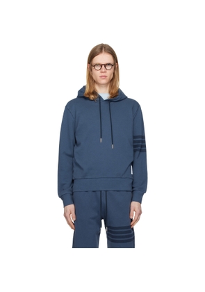 Thom Browne Blue Solid Loopback Overdyed 4-Bar Hoodie