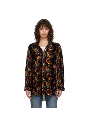 R13 Black & Orange Drop Neck Shirt